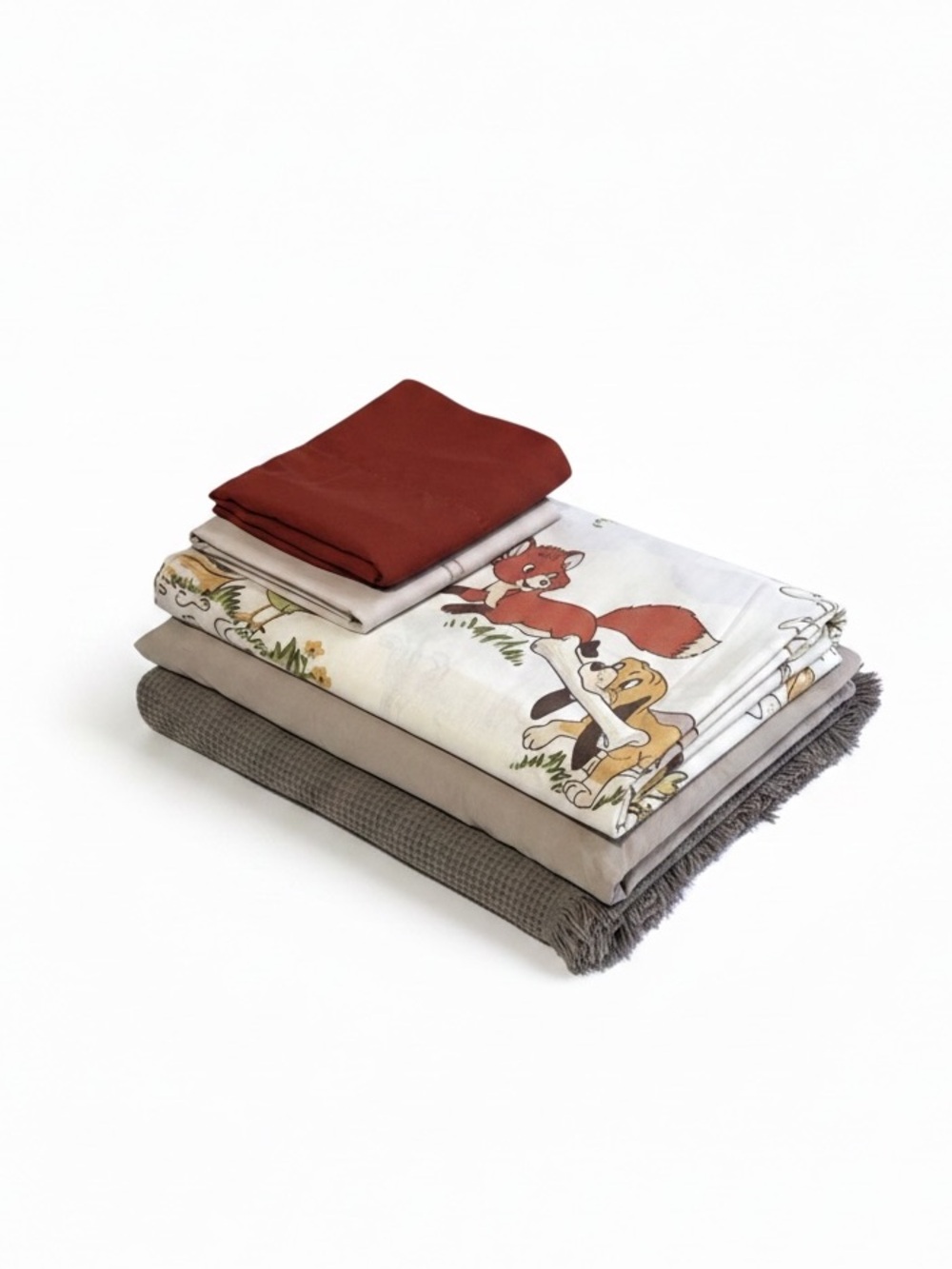 Vintage 80’s The Fox & The Hound Bed Sheet & 4 PC. Mix & Match Bedding Bundle